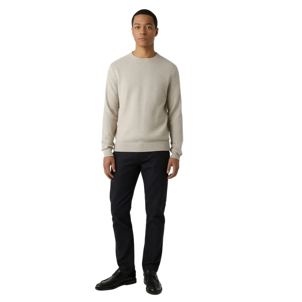 Banana Republic Mens Sweater XXL Tan Linen Blend Textured Quiet Luxury Coastal‎